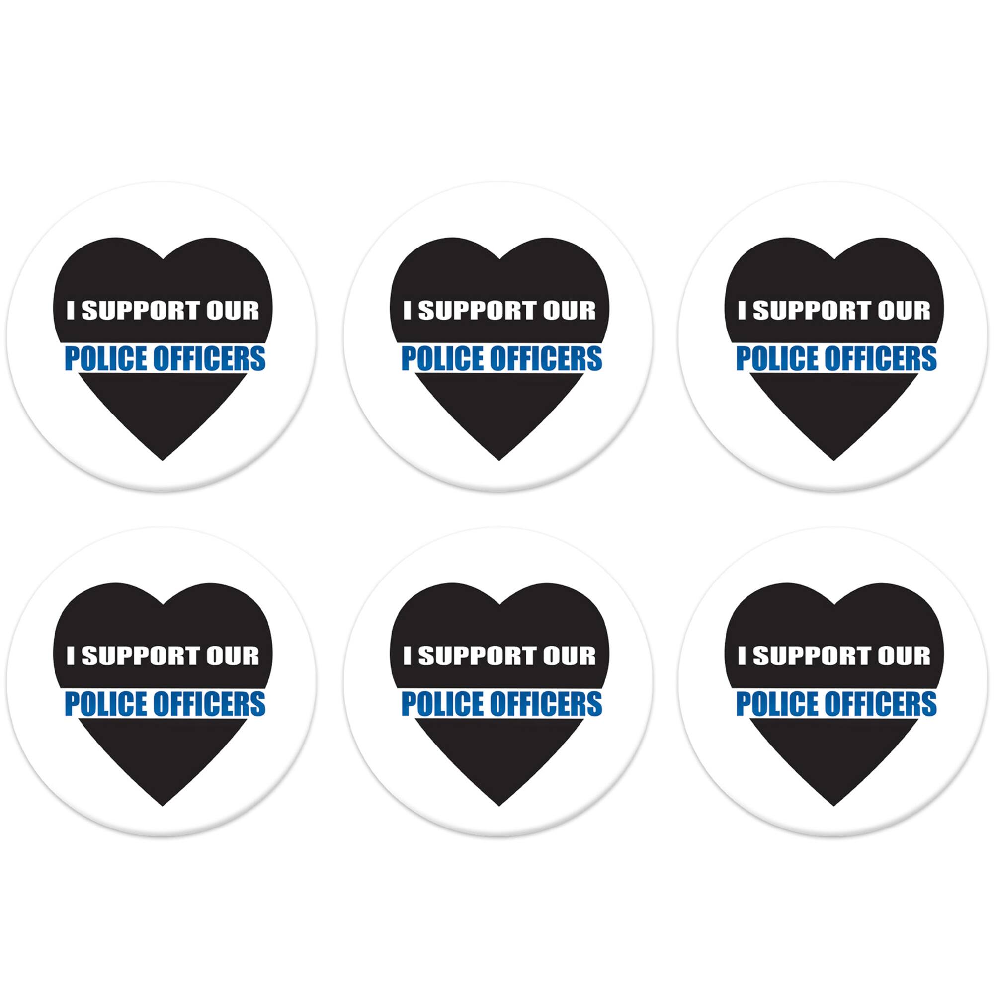 Beistle 2" I Support Our Police Officers Buttons, 6ct.